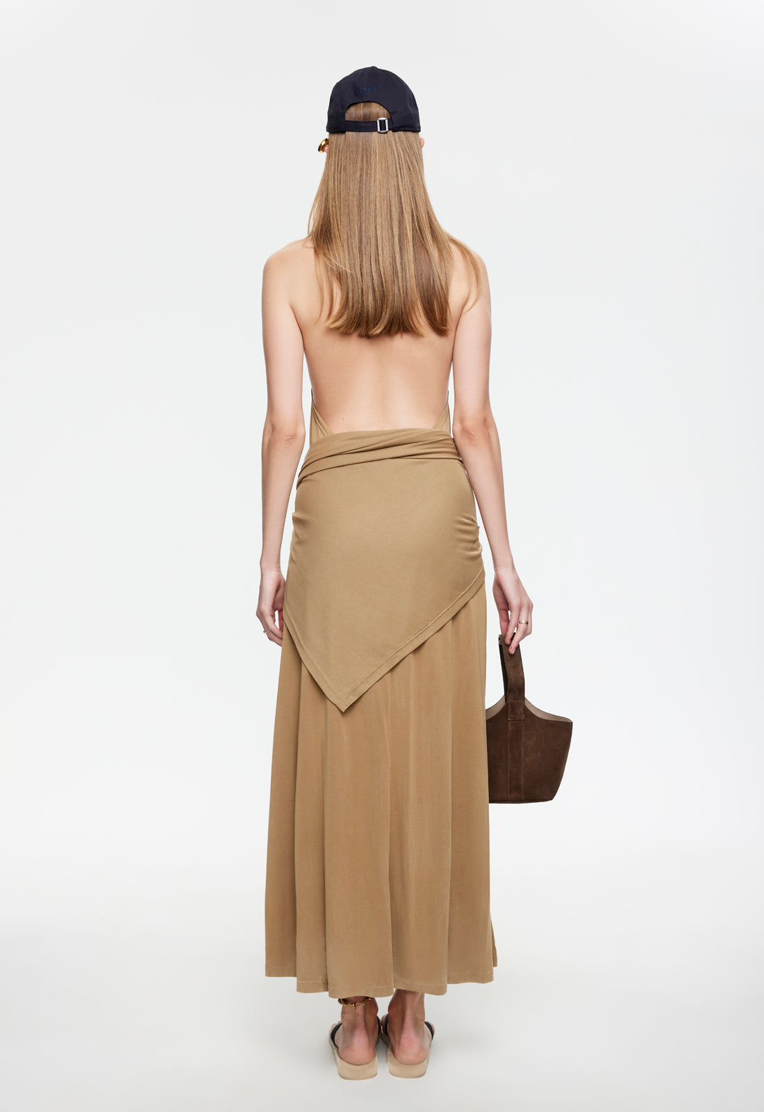 Draped Neckline Free-Fall Maxi