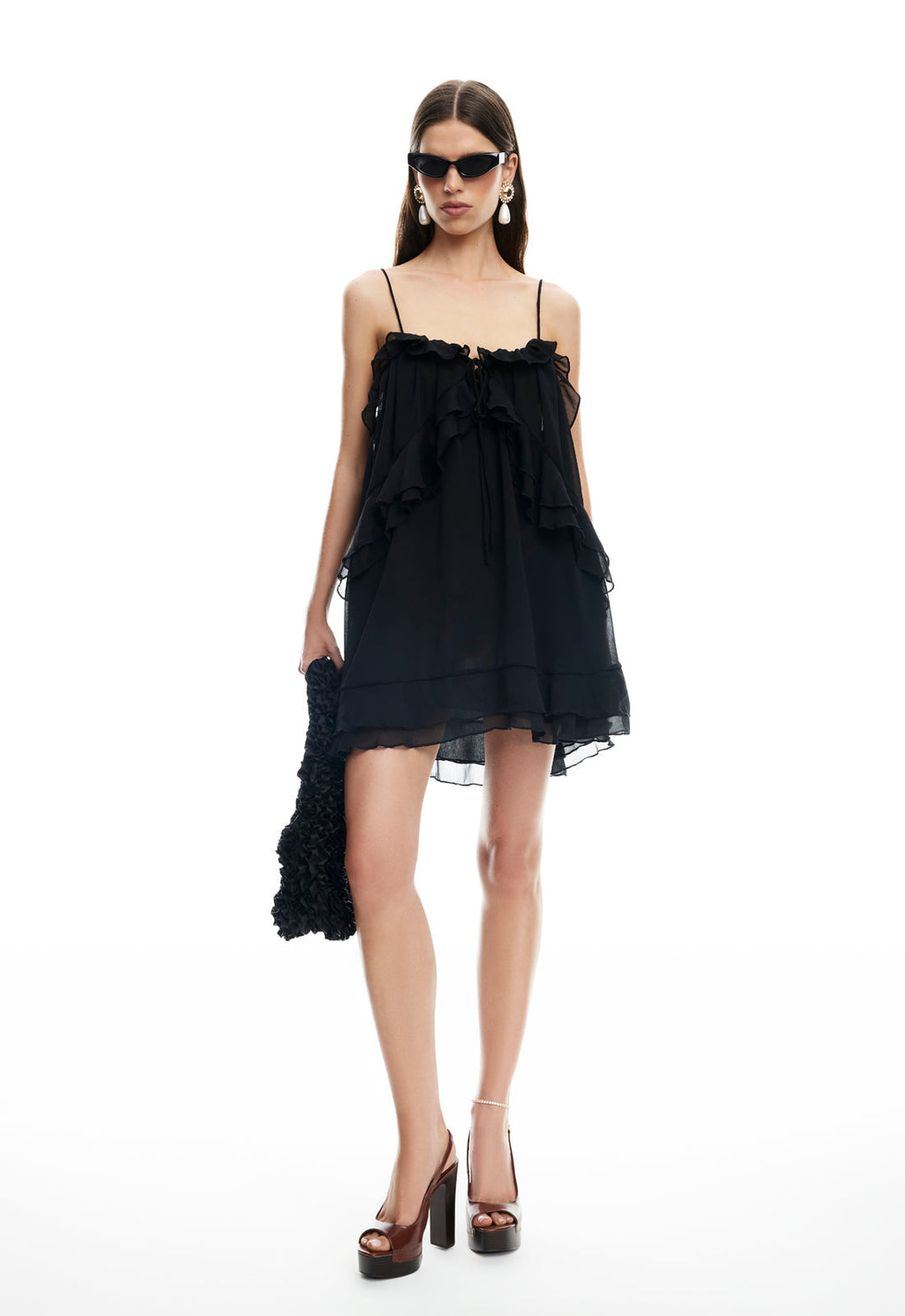 Square Neck Tie-Front Mini