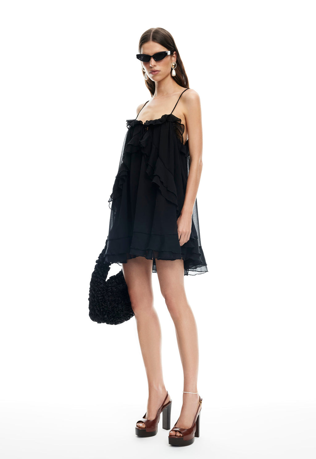Square Neck Tie-Front Mini