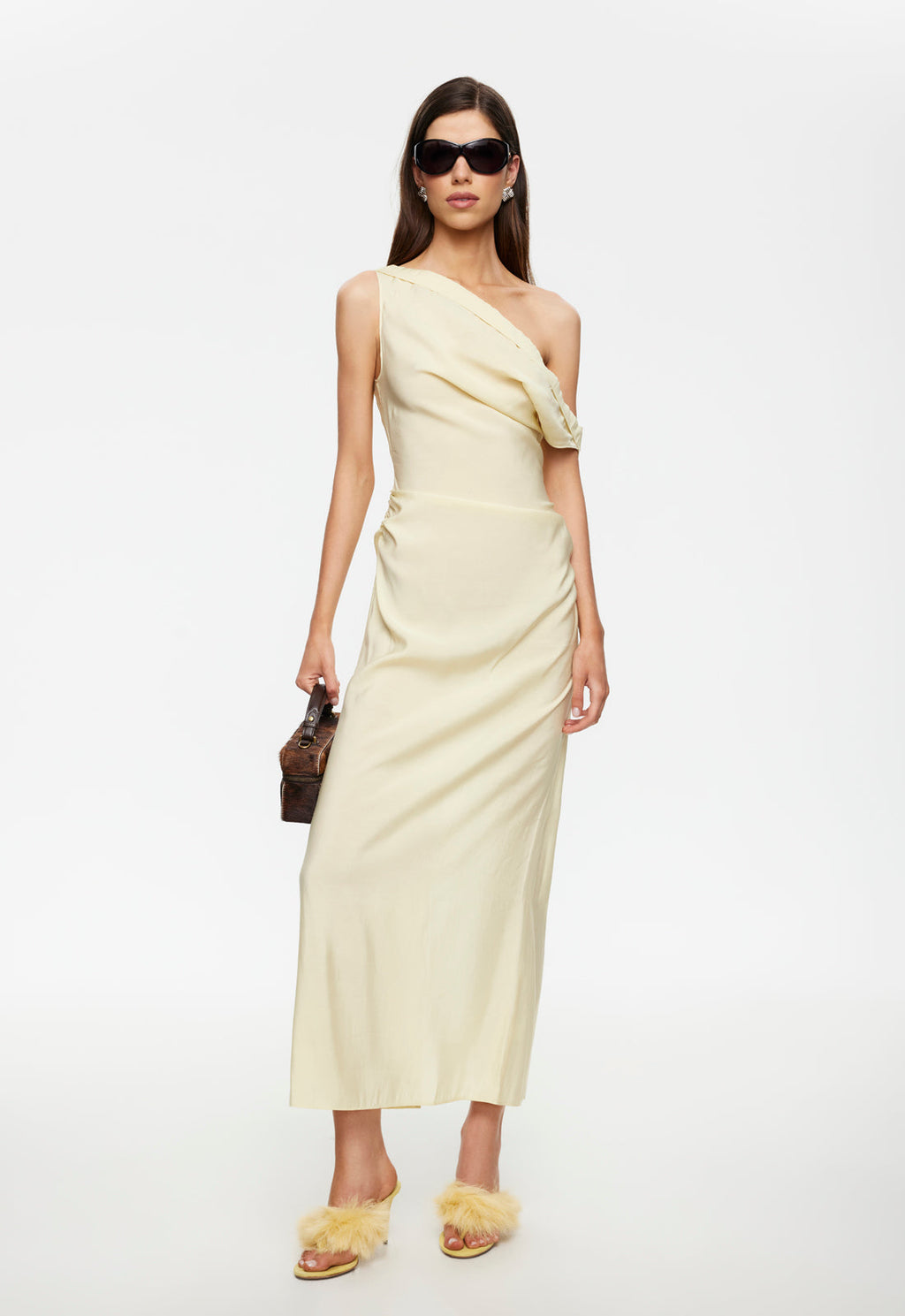 Bias-Cut Ruched Maxi