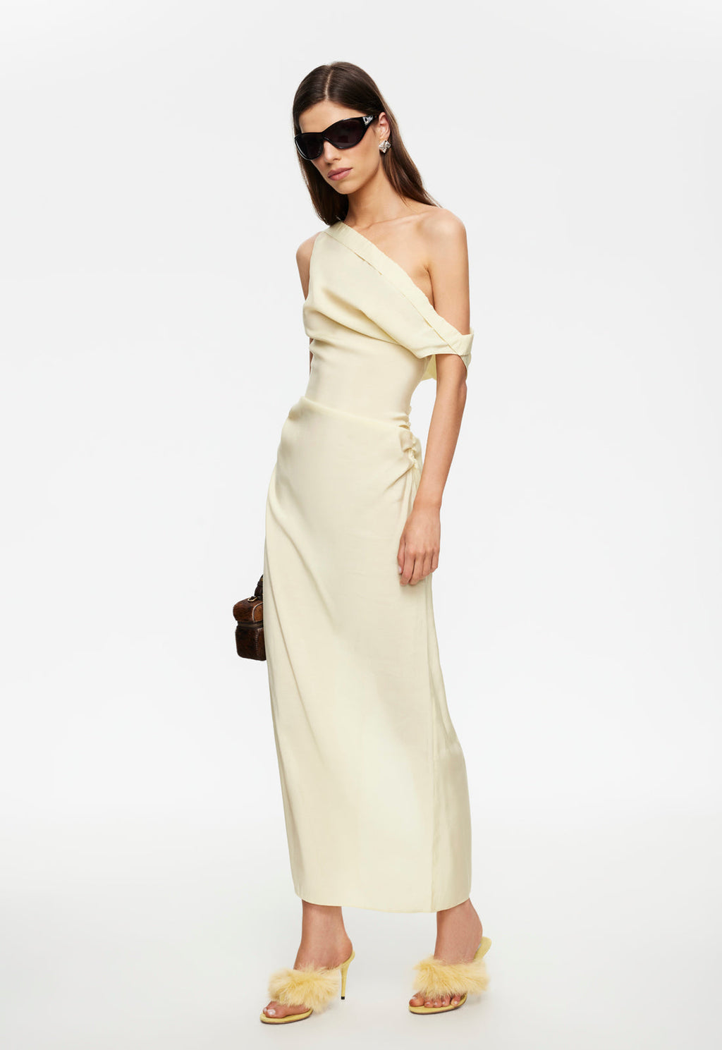 Bias-Cut Ruched Maxi