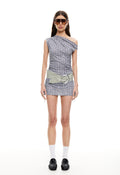 Side-Drawstring Geometric Mini