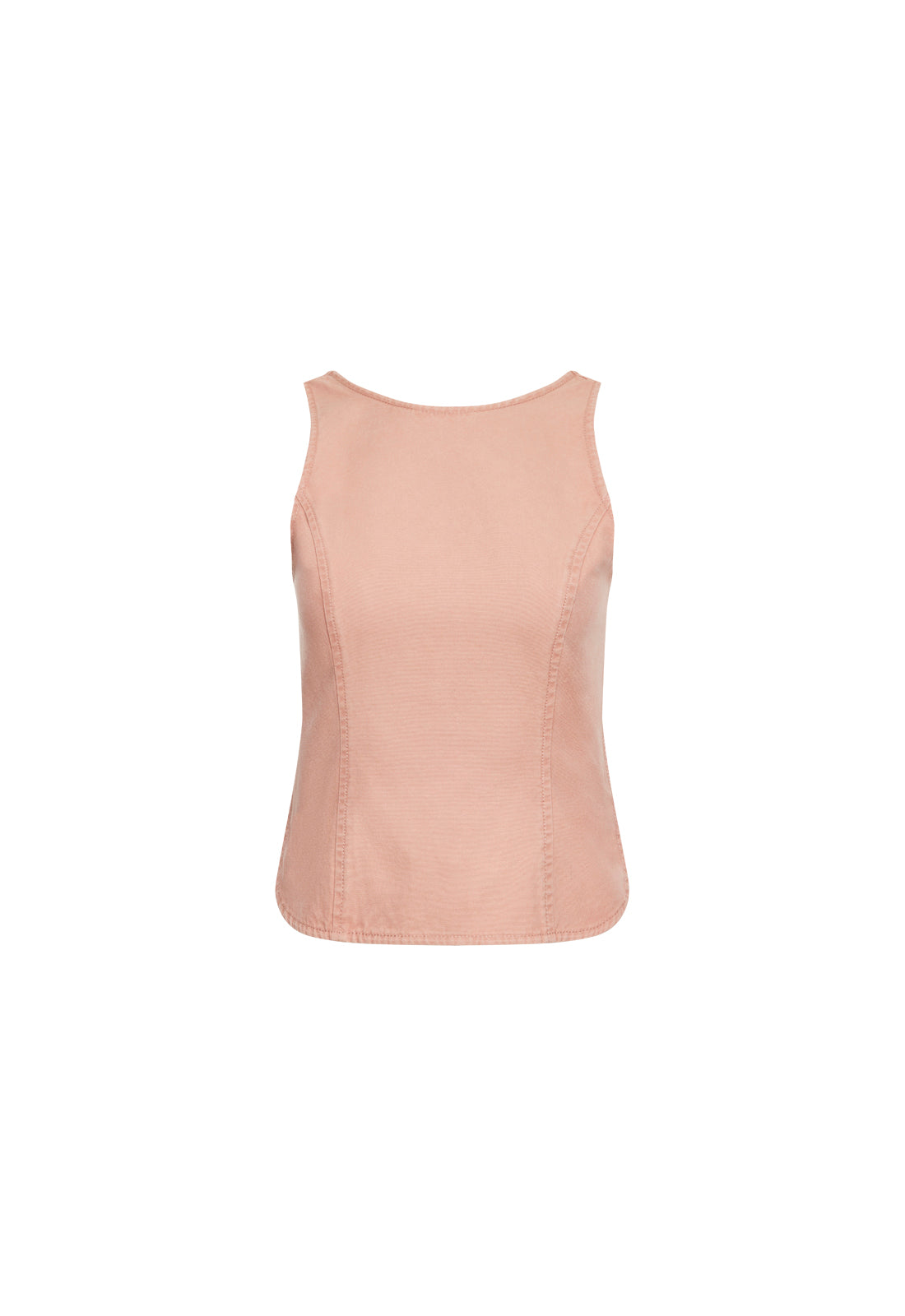 Contoured Open-Back Cotton Top