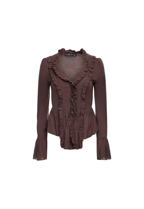 Bell Sleeve Ruffle Blouse