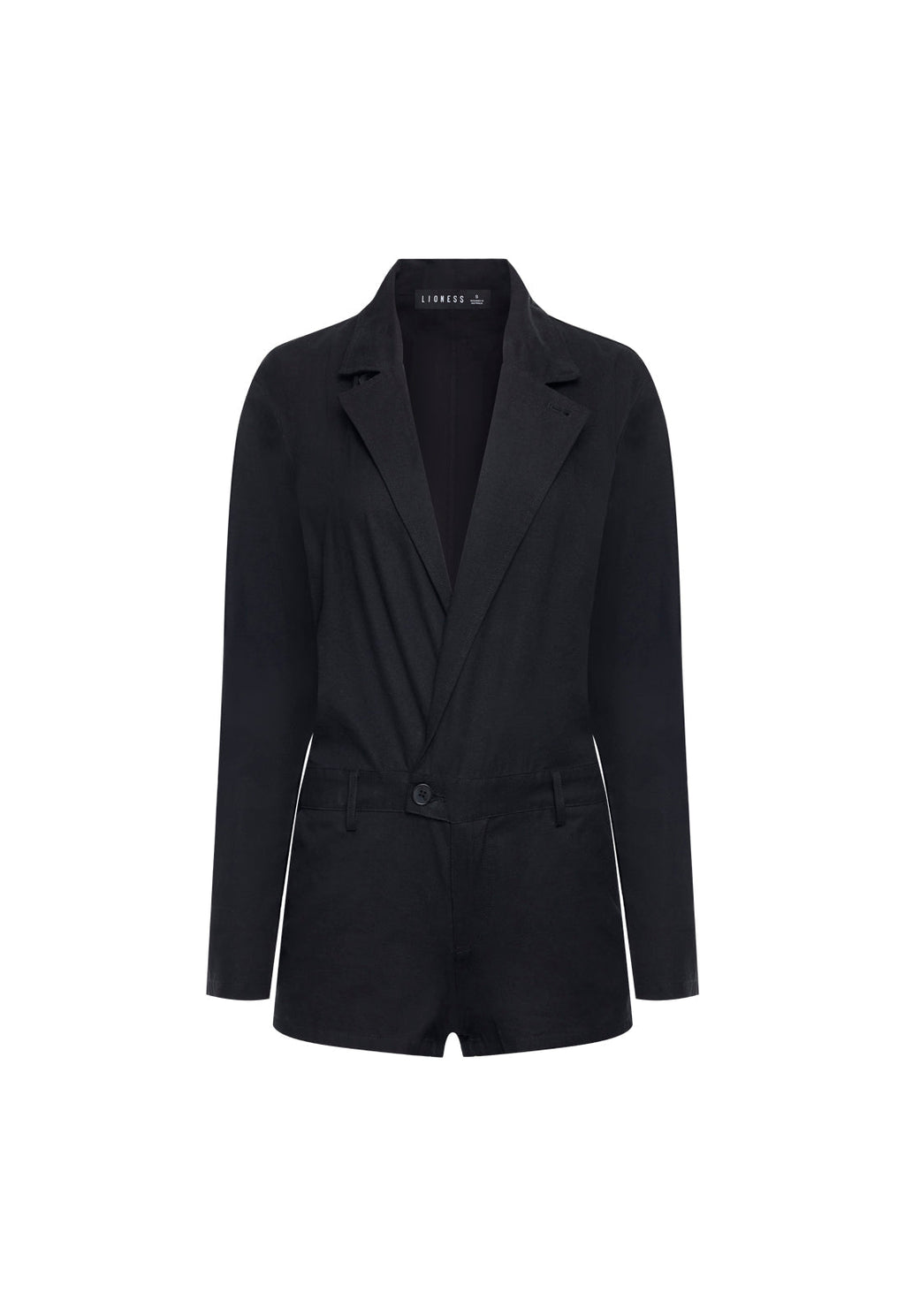 Blazer-Shape Belted Romper