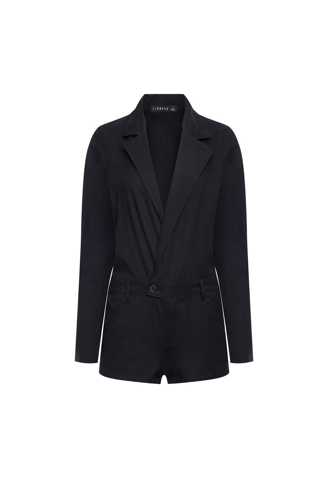 Blazer-Shape Belted Romper