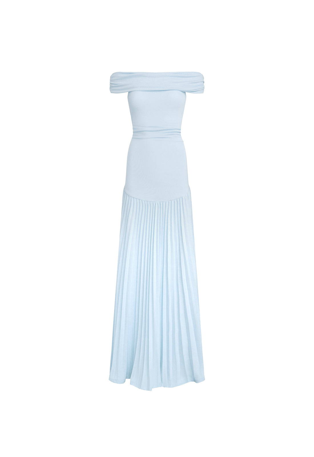 Sliding-Shoulder Wave Hem Dress