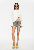 Low-Rise Cotton Tie Shorts