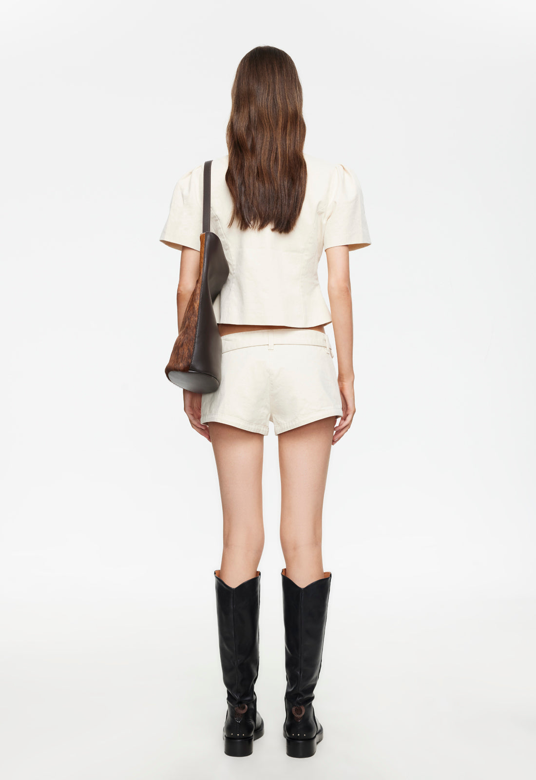 Cotton Puff-Waist Blouse