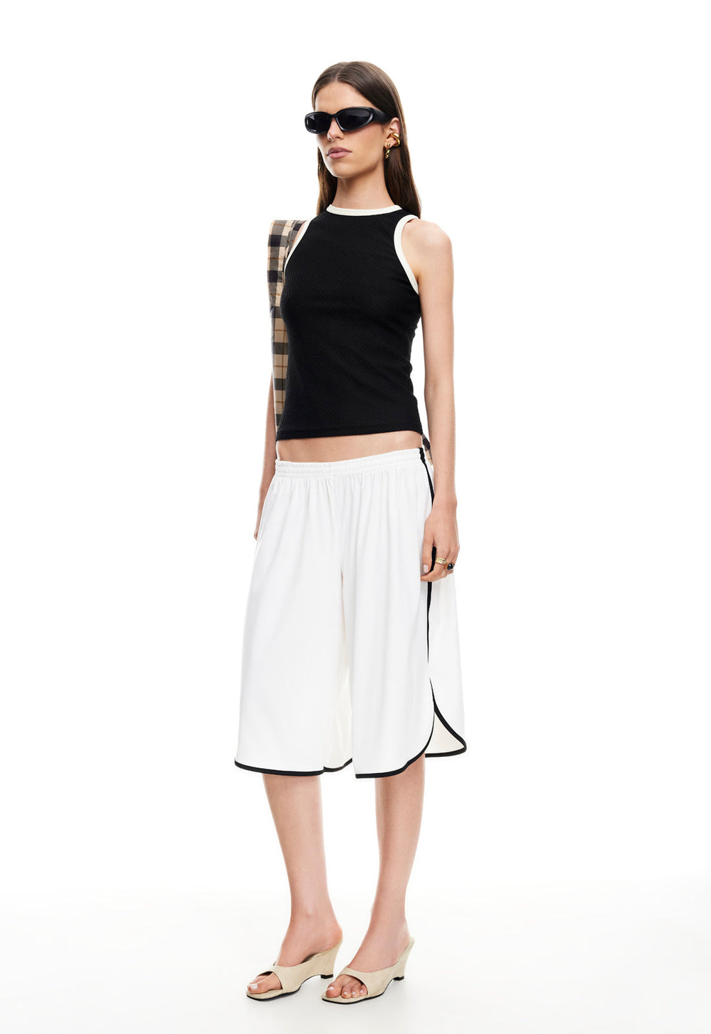 Mid-Rise Side-Split Shorts