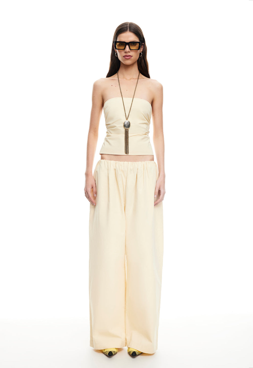 Low-Rise Pure Cotton Straight Pants