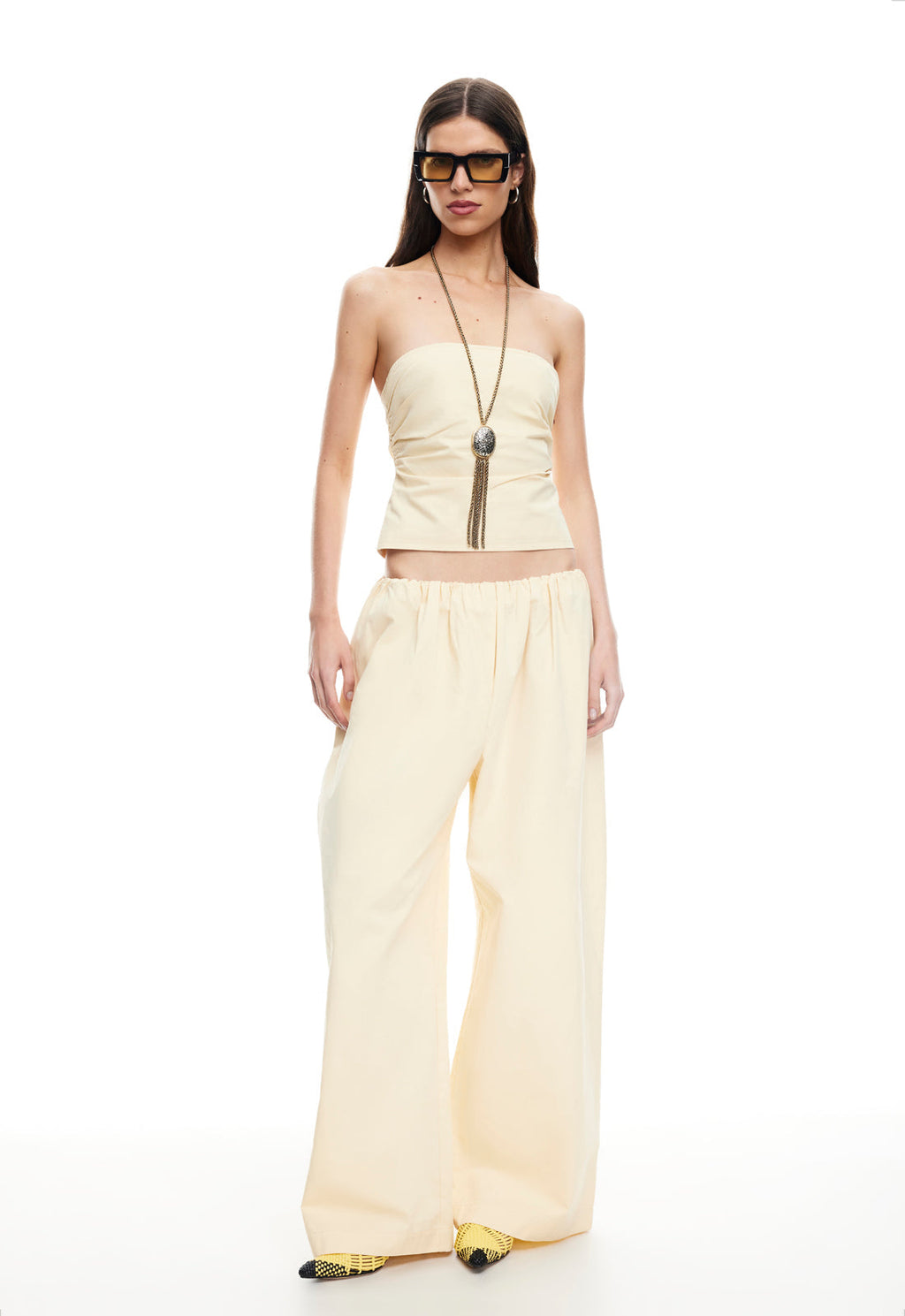 Low-Rise Pure Cotton Straight Pants