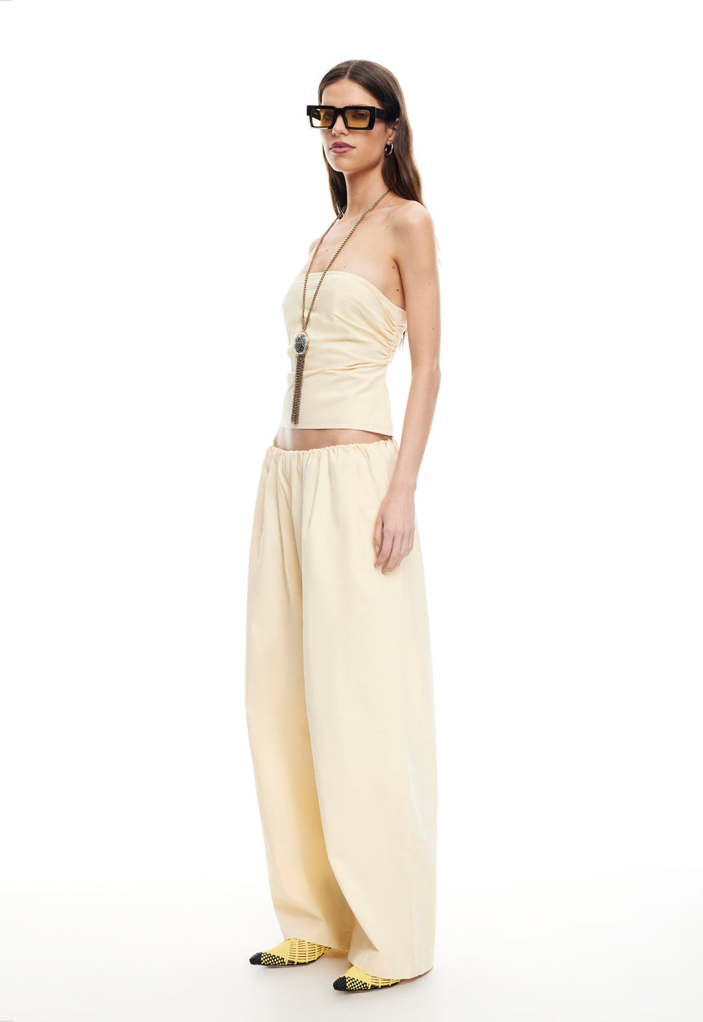 Low-Rise Pure Cotton Straight Pants