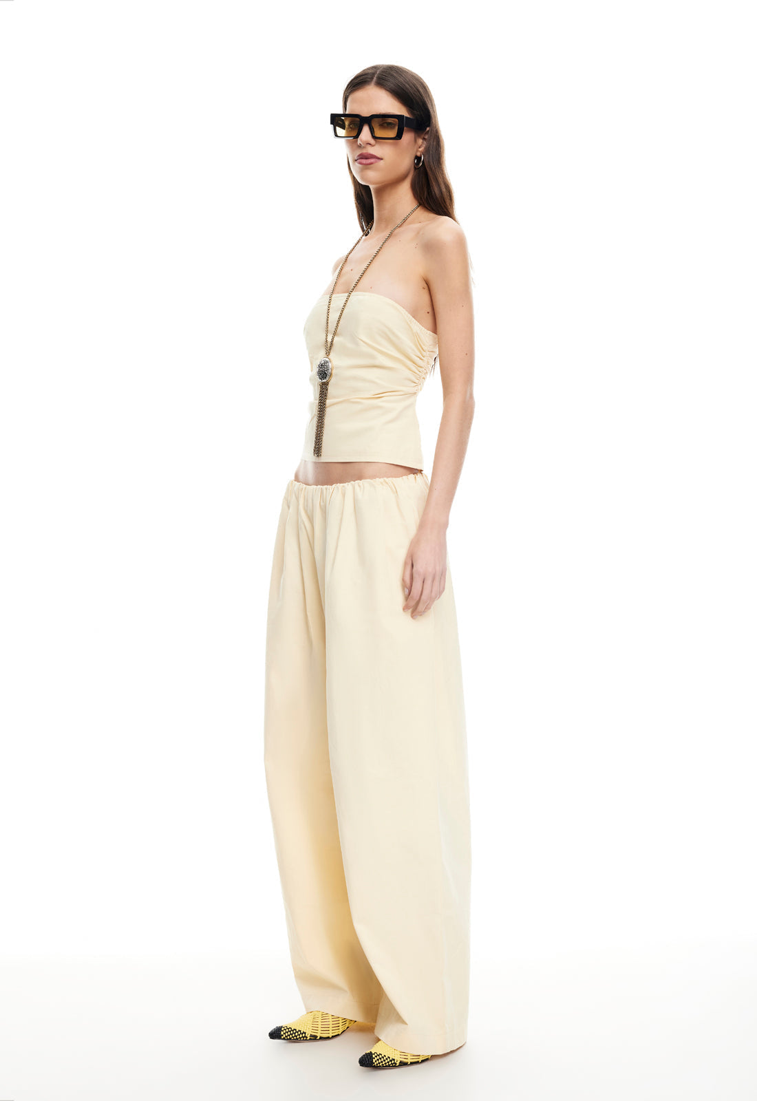 Low-Rise Pure Cotton Straight Pants