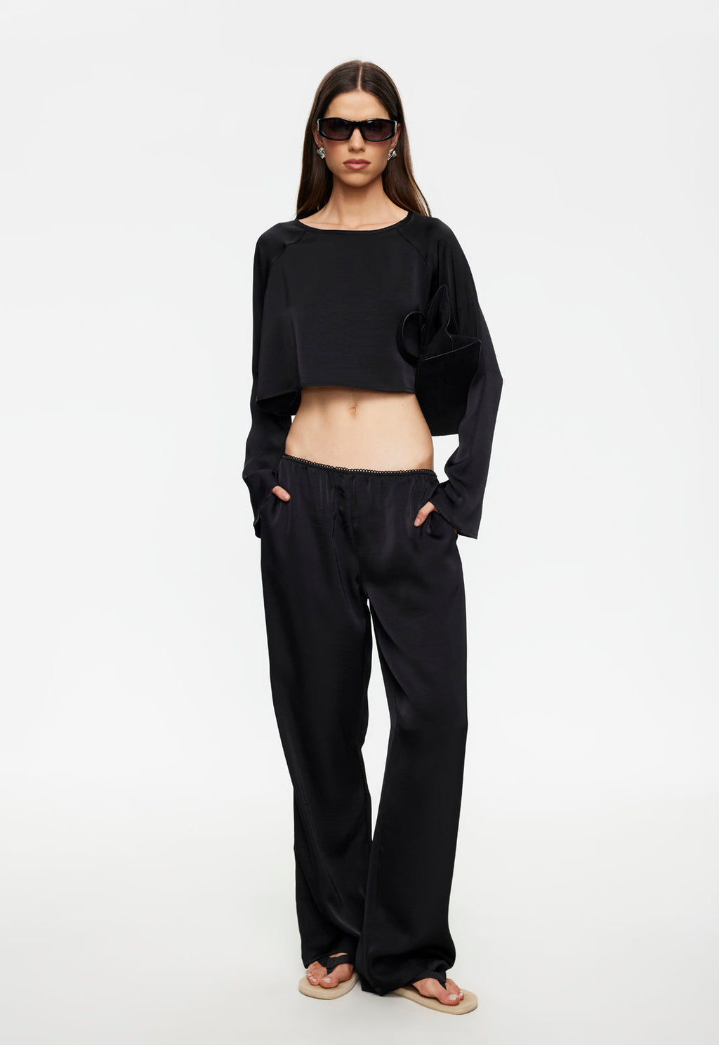 Bell-Sleeve Cropped Top