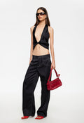 Satin Low-Rise Pants