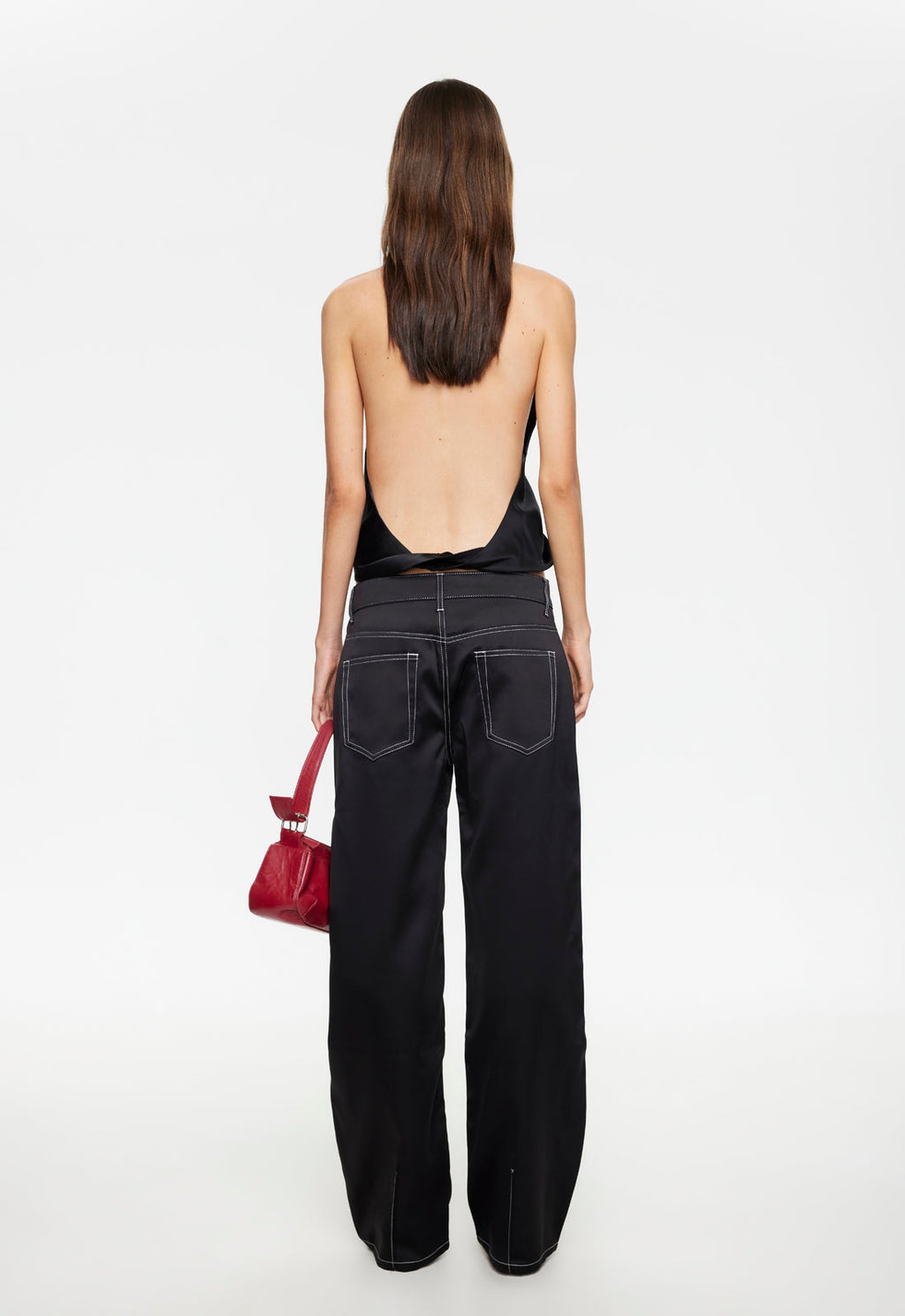 Satin Low-Rise Pants