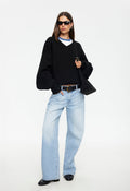 Draped Long-Sleeve Knit