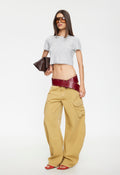 Baggy Contrast-Stitch Cotton Pants