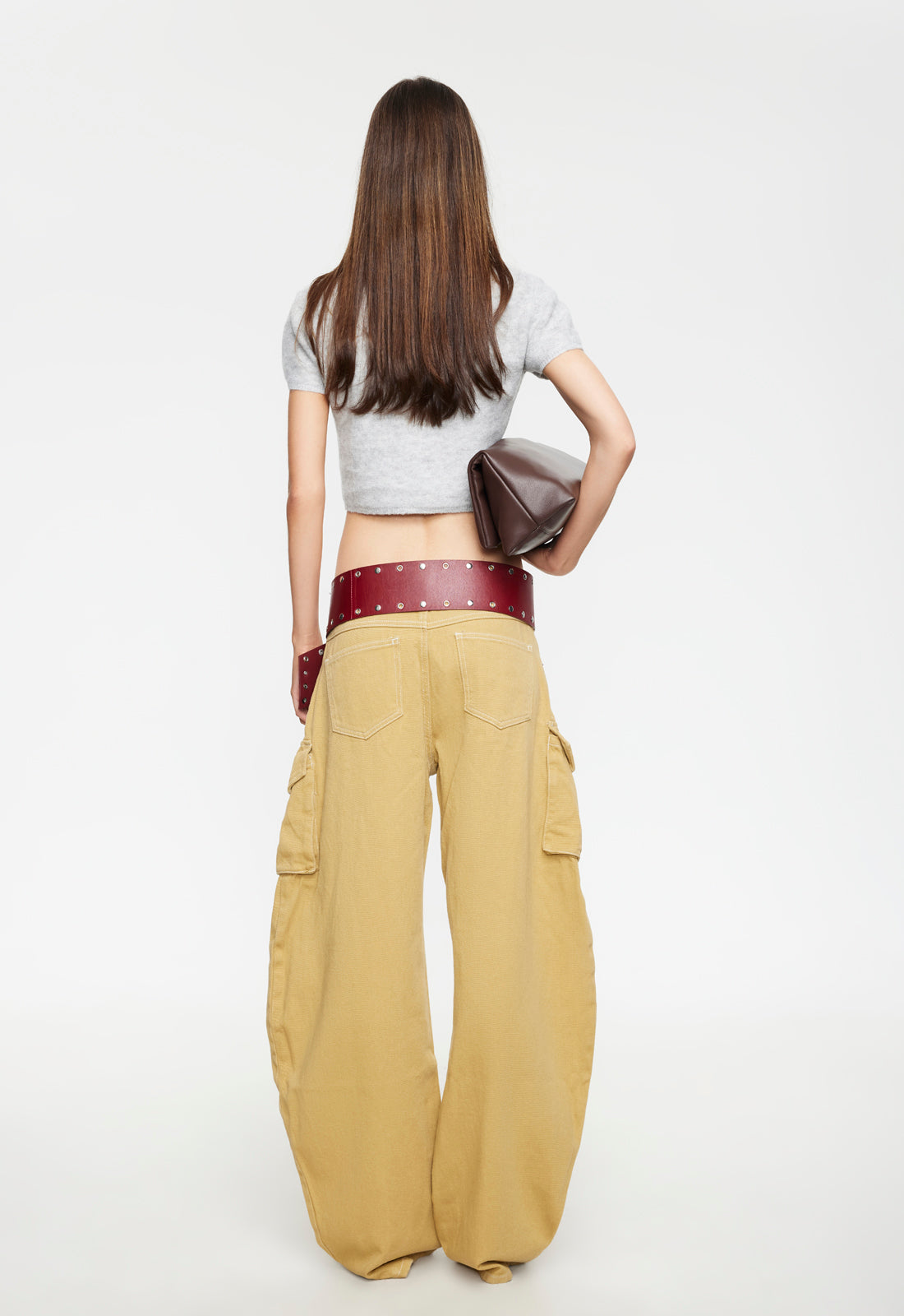 Baggy Contrast-Stitch Cotton Pants