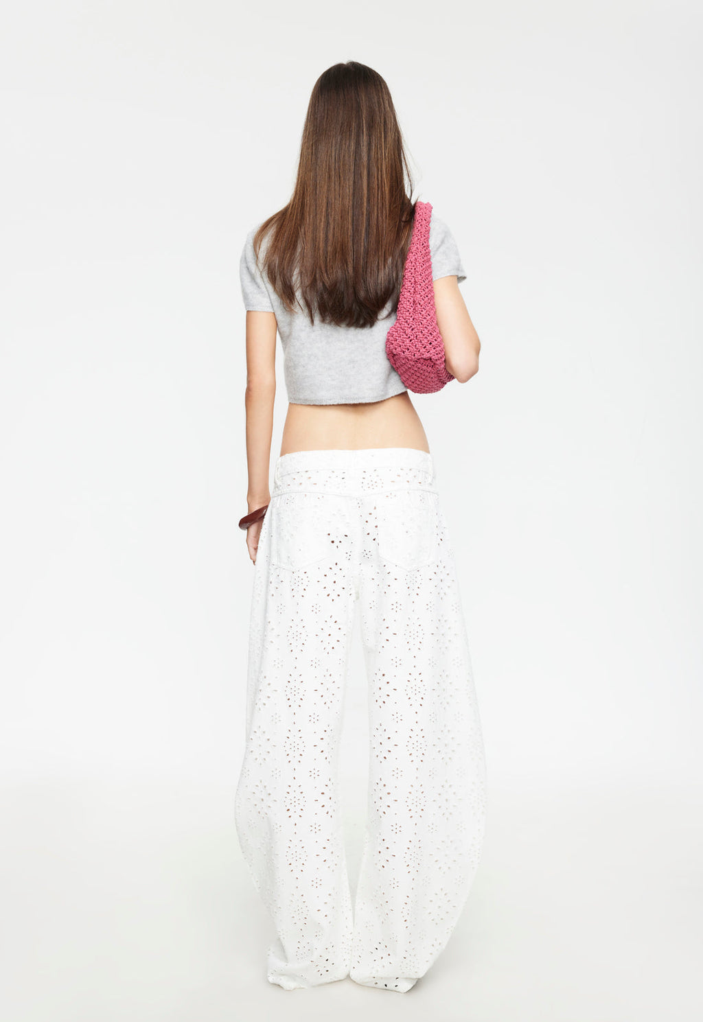 Broderie Anglaise Low-Rise Pants
