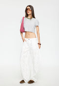 Broderie Anglaise Low-Rise Pants