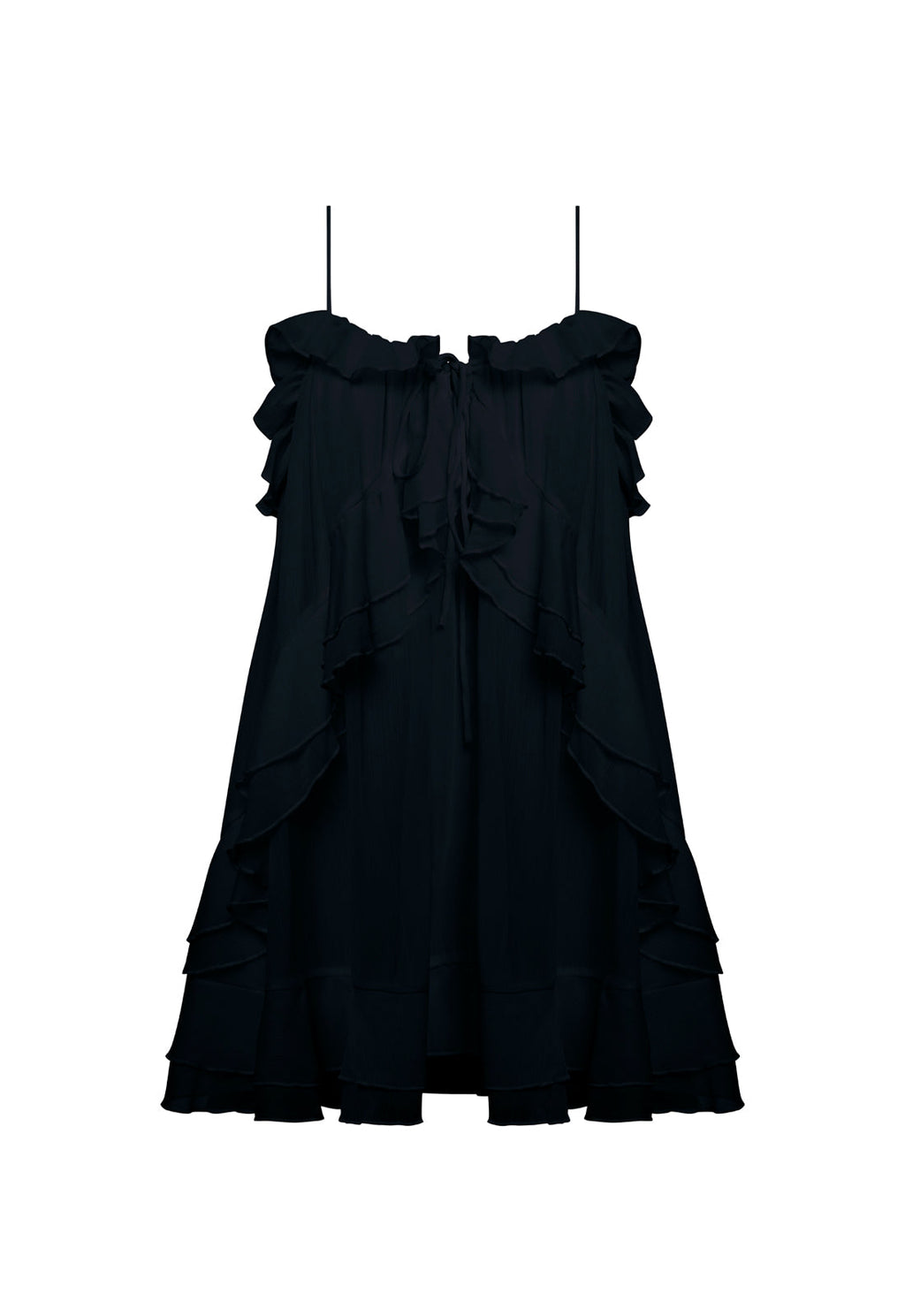 Square Neck Tie-Front Mini