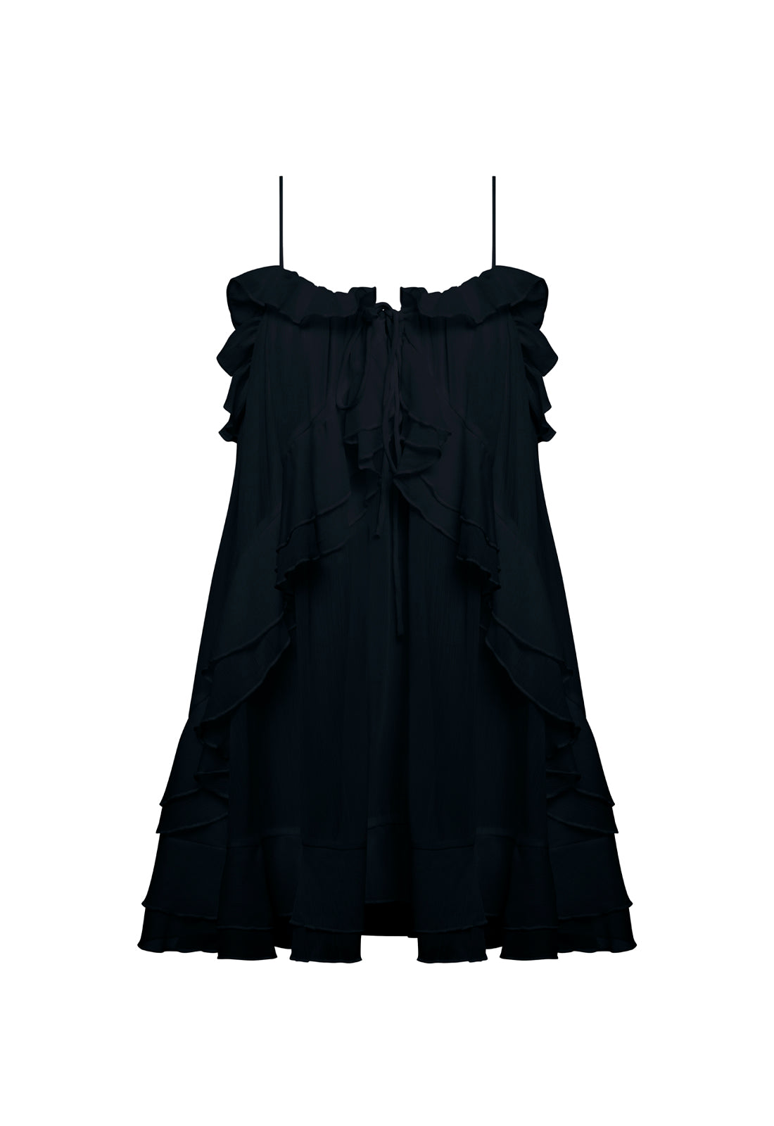 Square Neck Tie-Front Mini