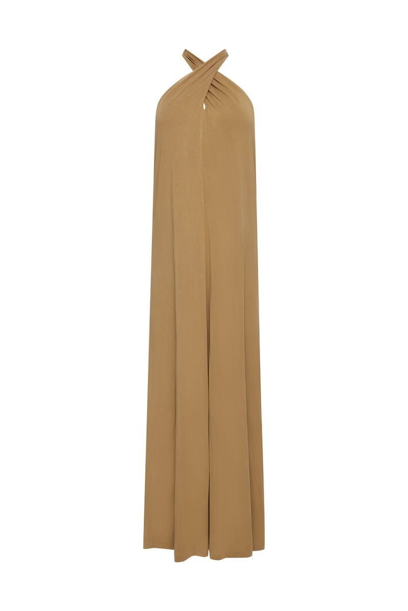 Draped Neckline Free-Fall Maxi