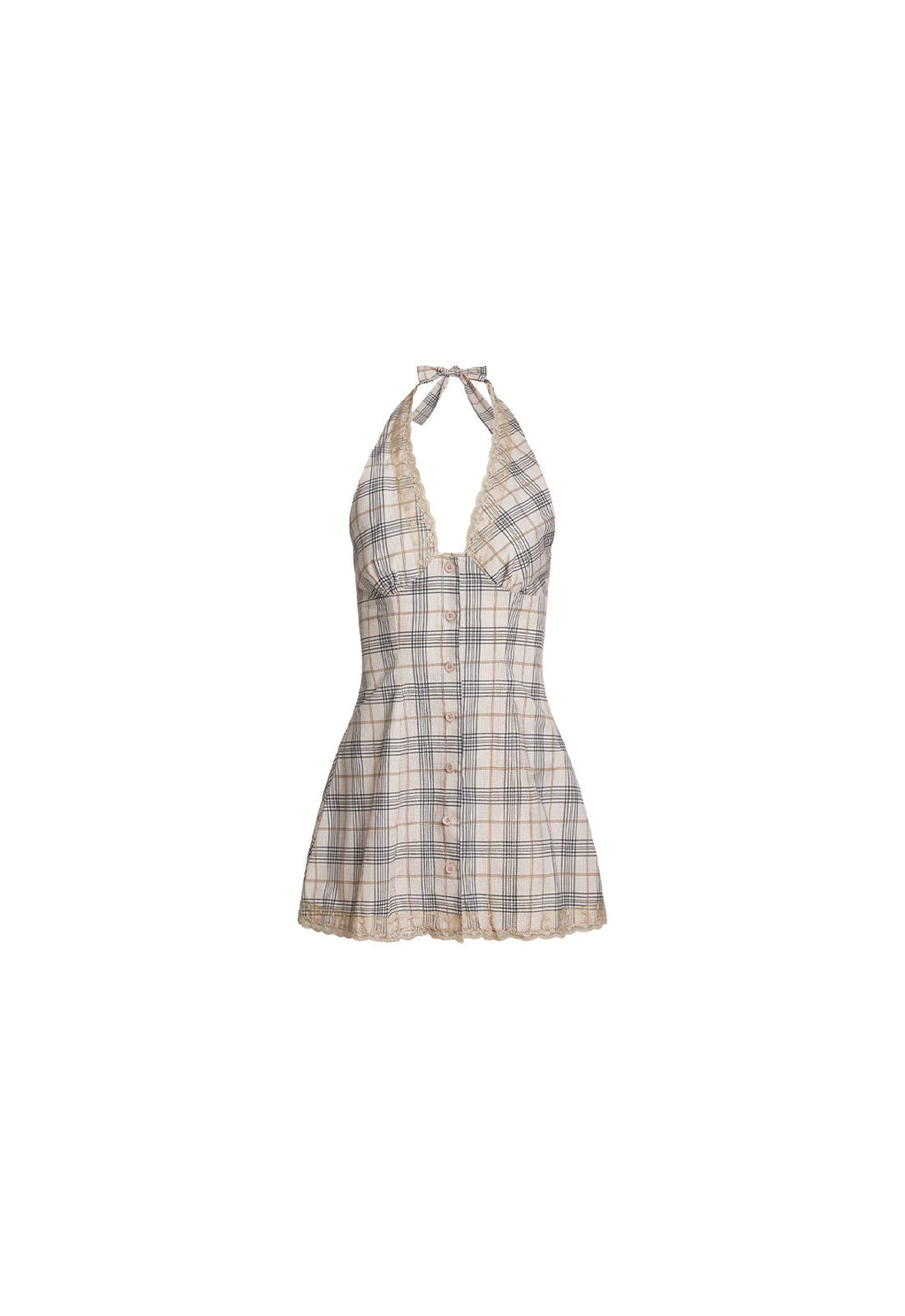 Tie-Up Halter Cotton Charm Dress