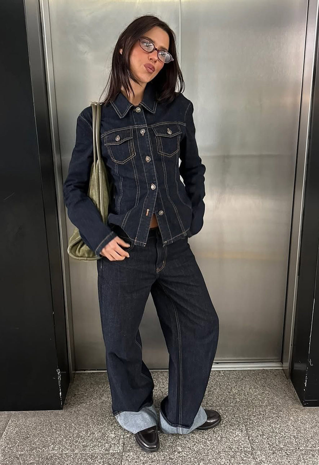 Cuffed Low-Rise Jeans