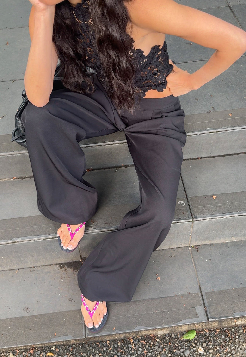Front-Pleat Zip Office Pants
