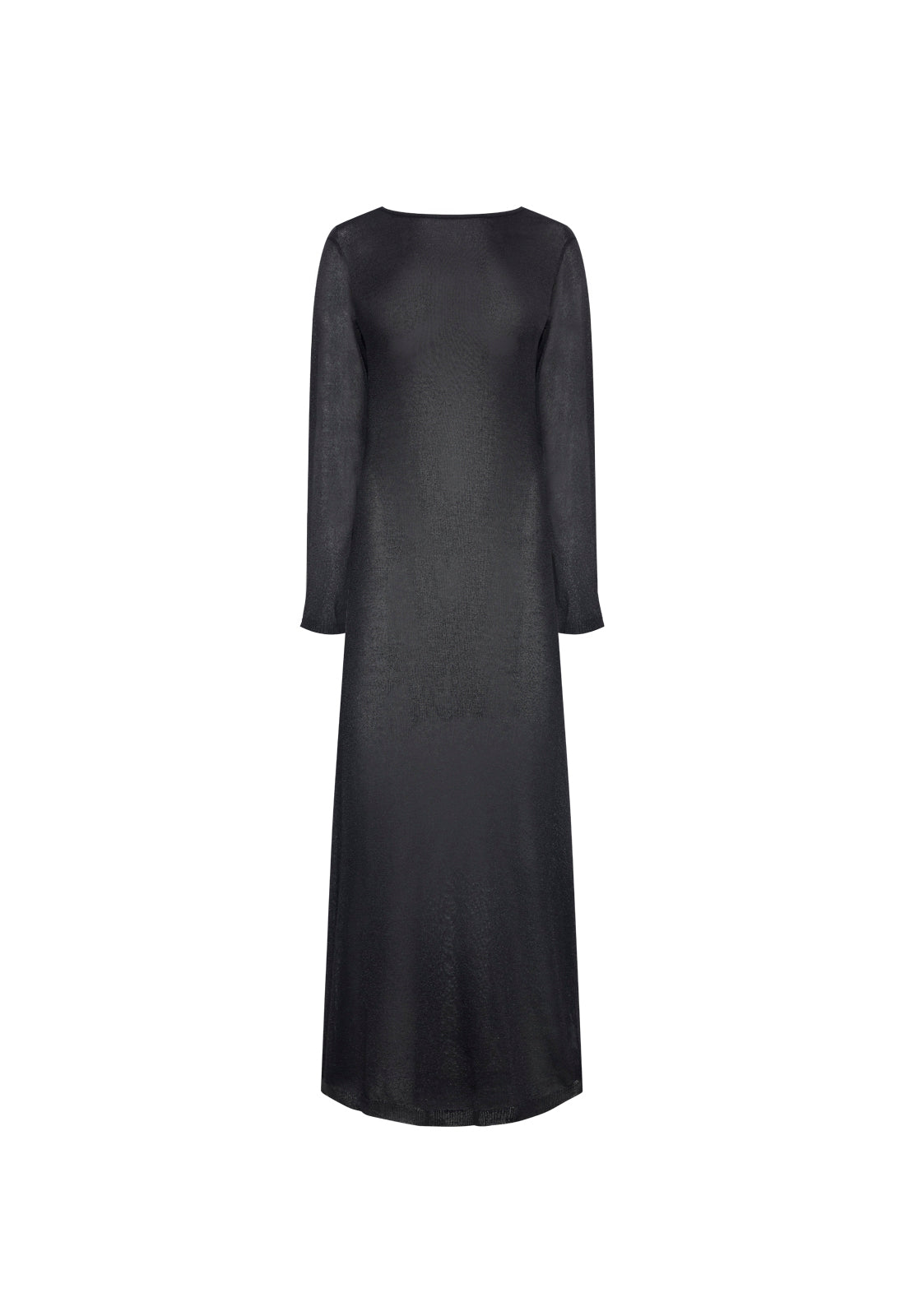 Long-Sleeve Low-Back Maxi