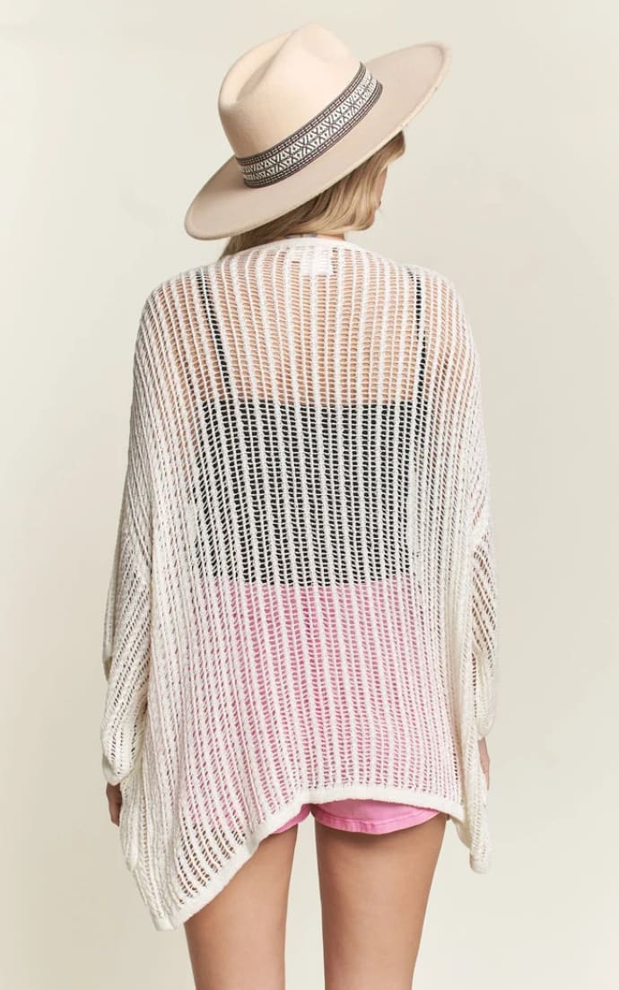 Crochet Knit Short Sleeve Cardigan