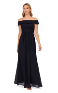 Crepe Chiffon Gown With Soft Skirt