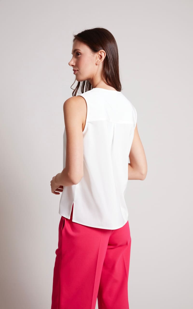True Sleeveless V-Neck Blouse