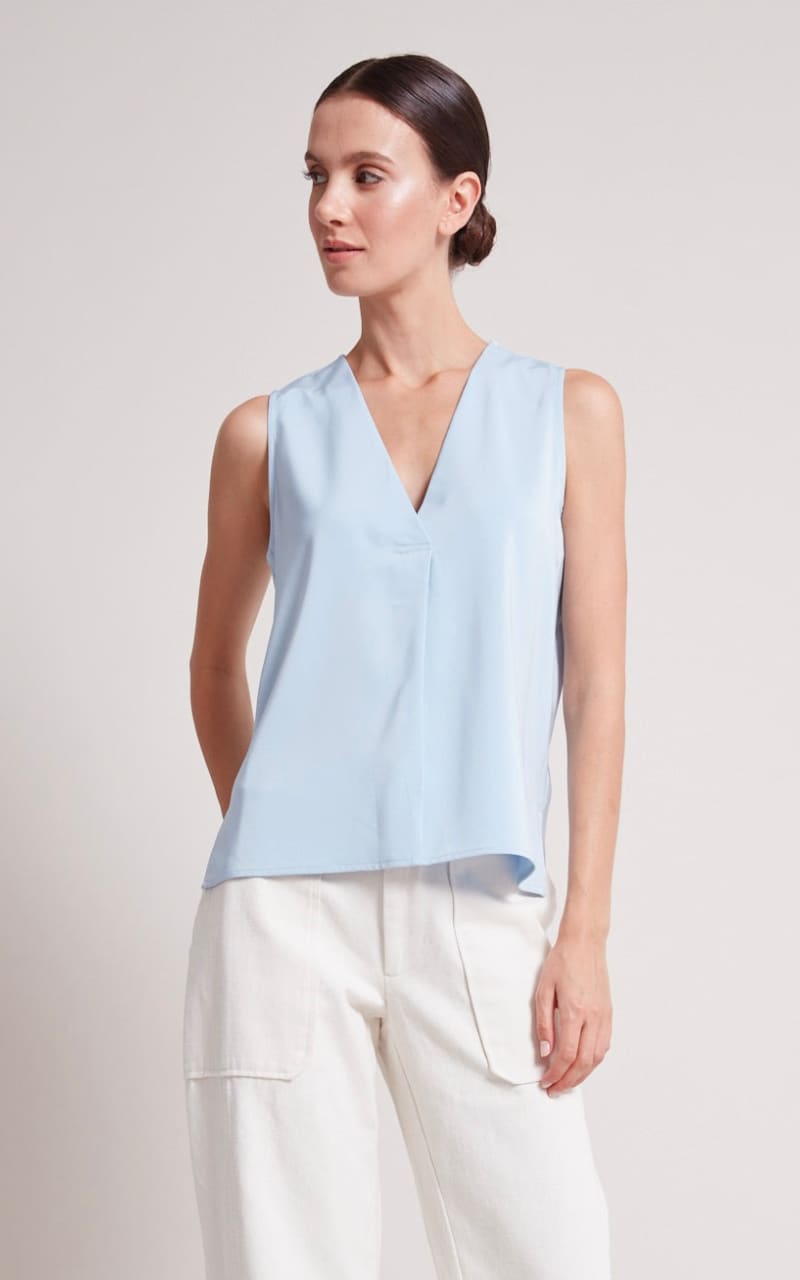 True Sleeveless V-Neck Blouse