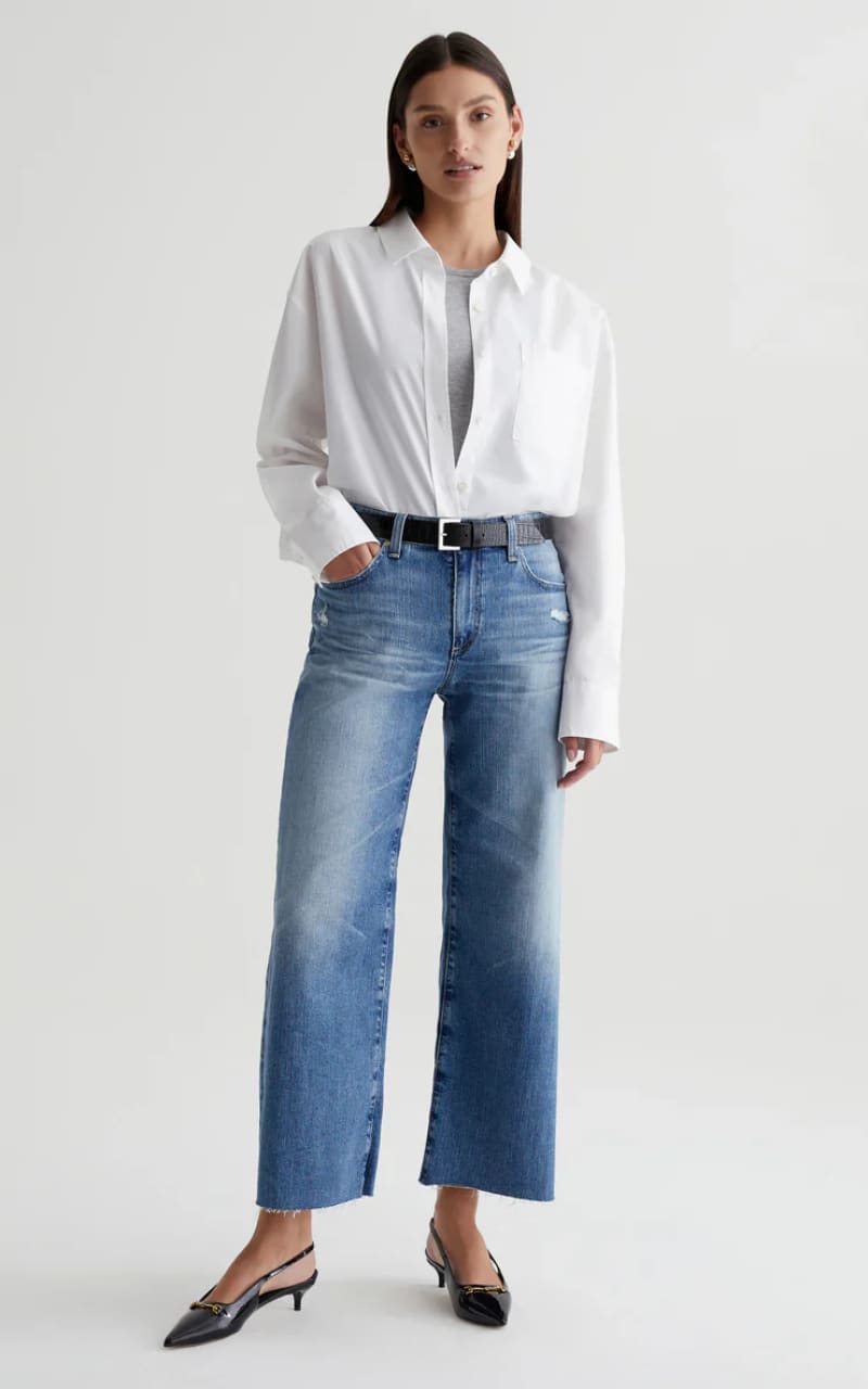 Jeans-  Wide Leg Crop Jean