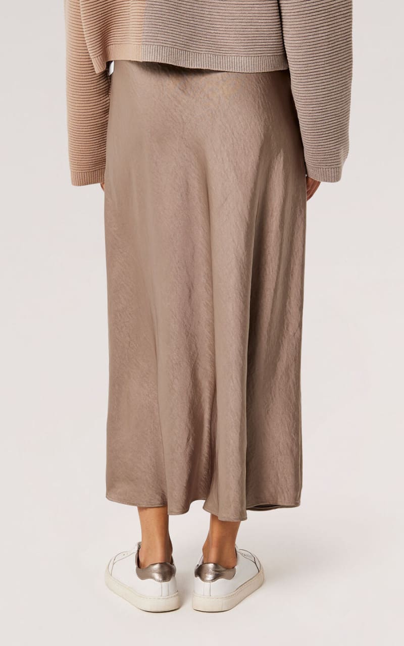 Apricot- Satin Bias Cut Maxi Skirt