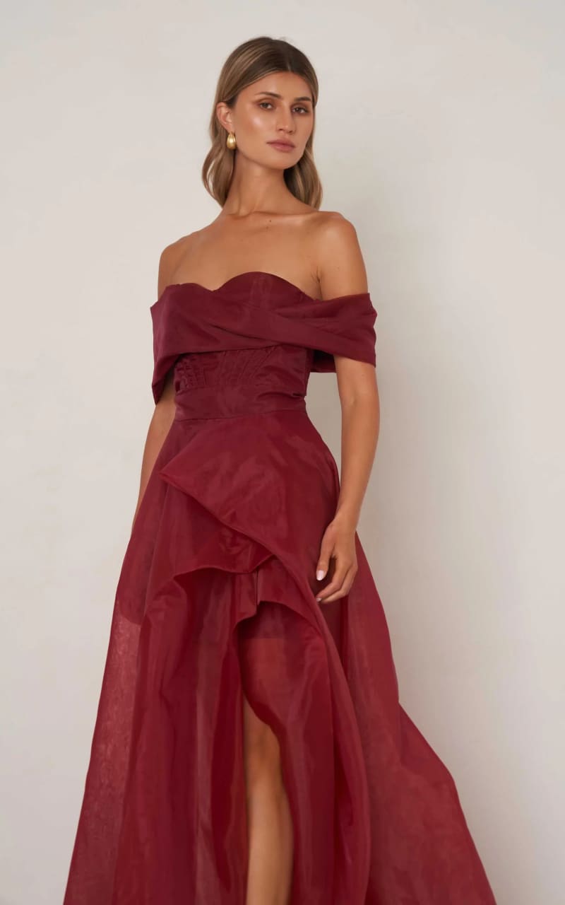 Gown in Cranberry Red