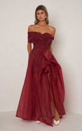 Gown in Cranberry Red