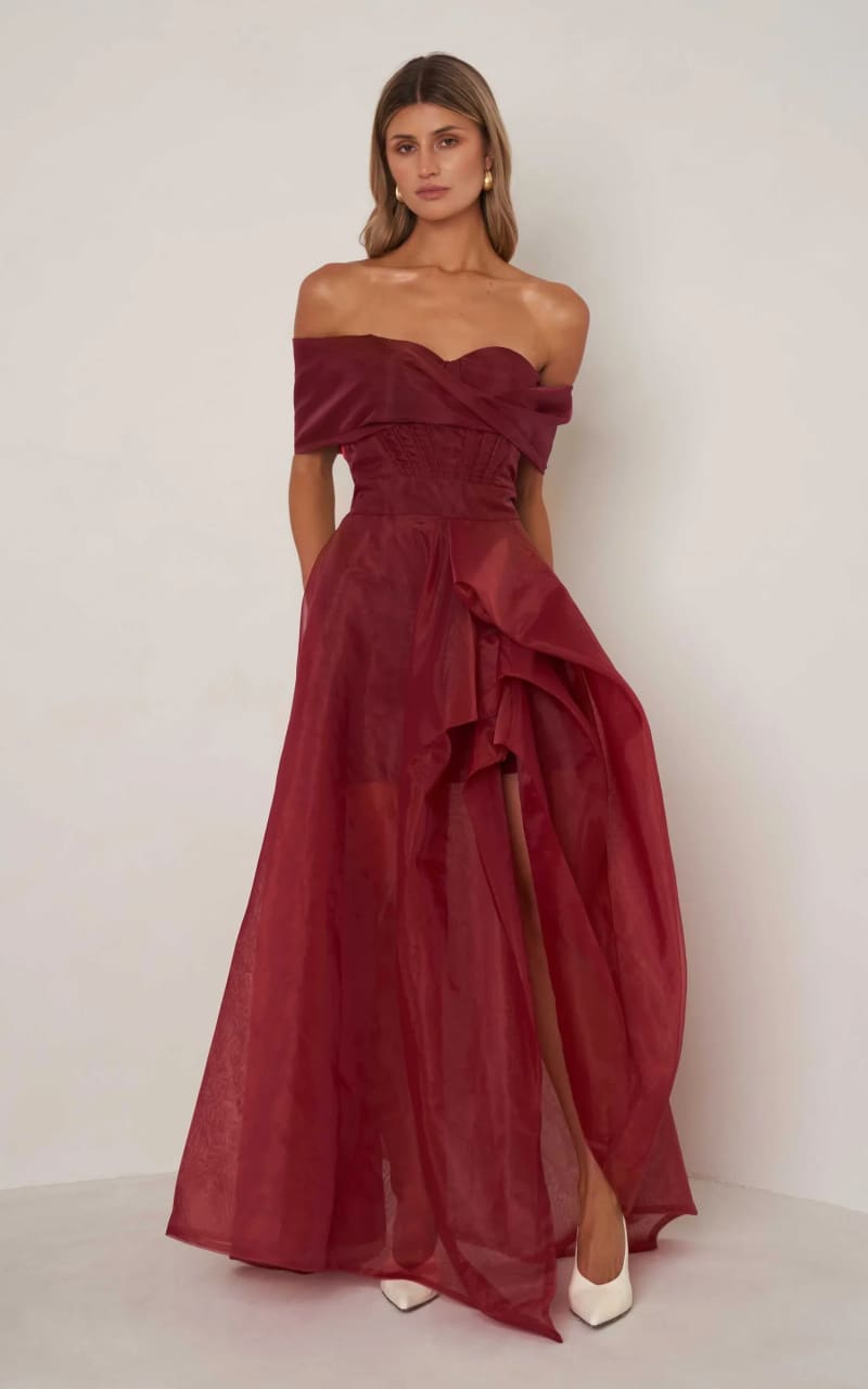 Gown in Cranberry Red