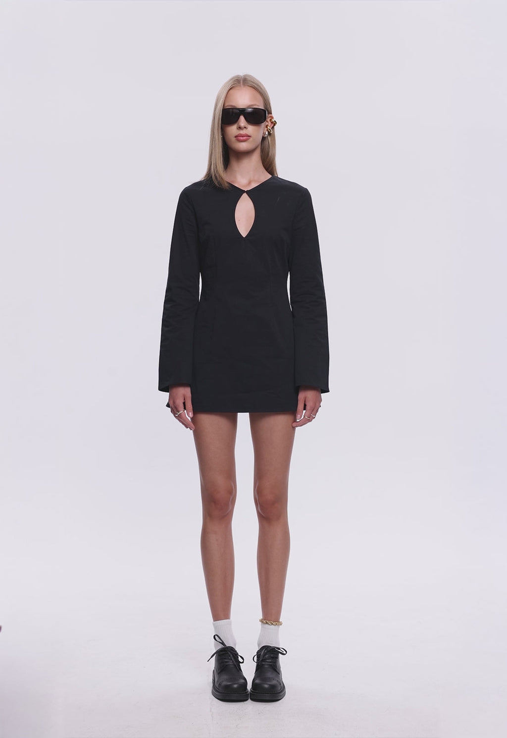 Long-Sleeve Hourglass Mini Dress