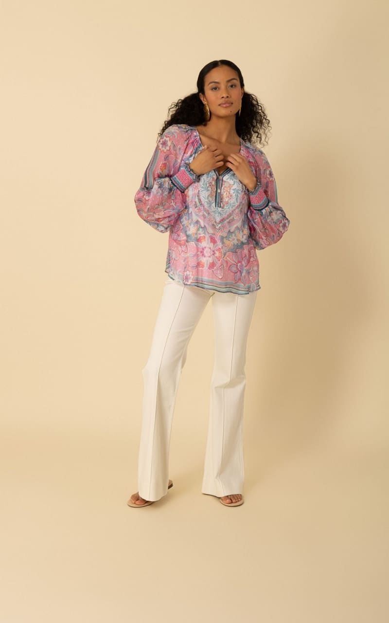 Smocked Cuff Blouse