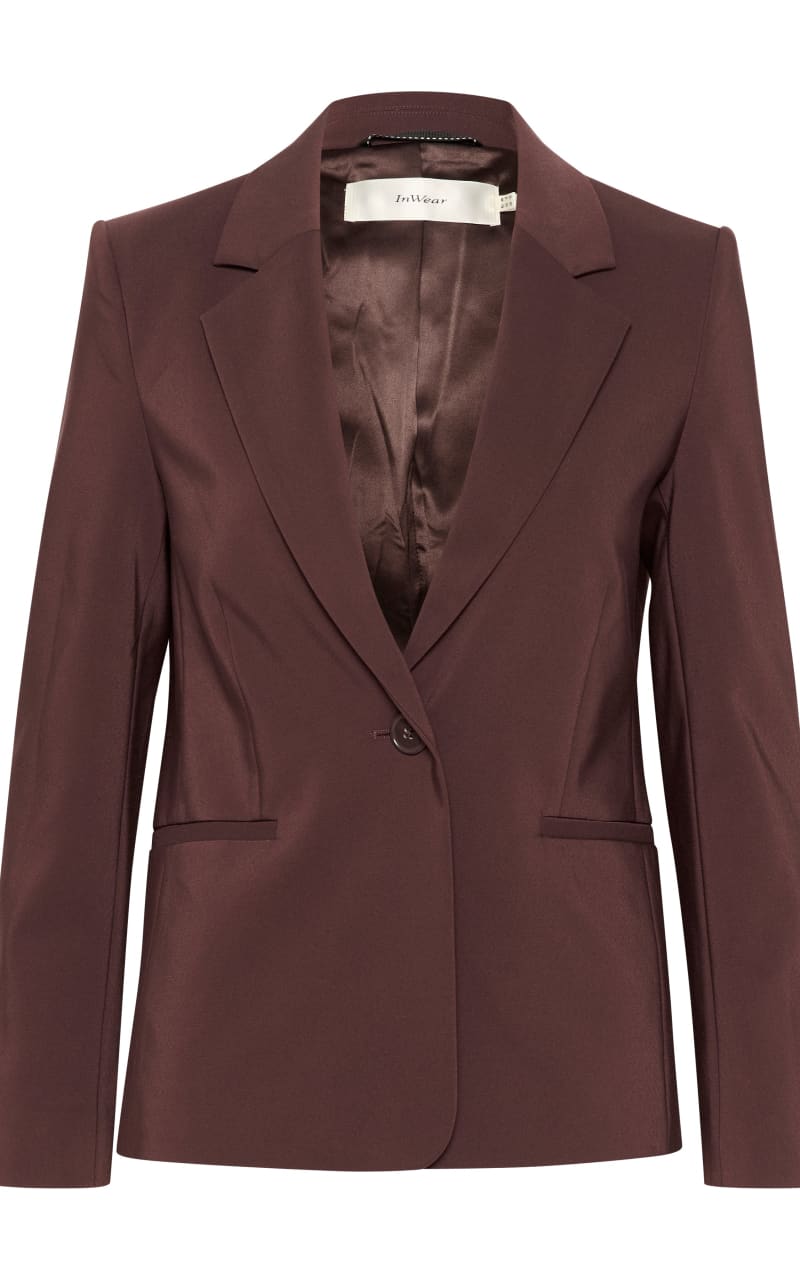 Classic Short Blazer in Brown Puce