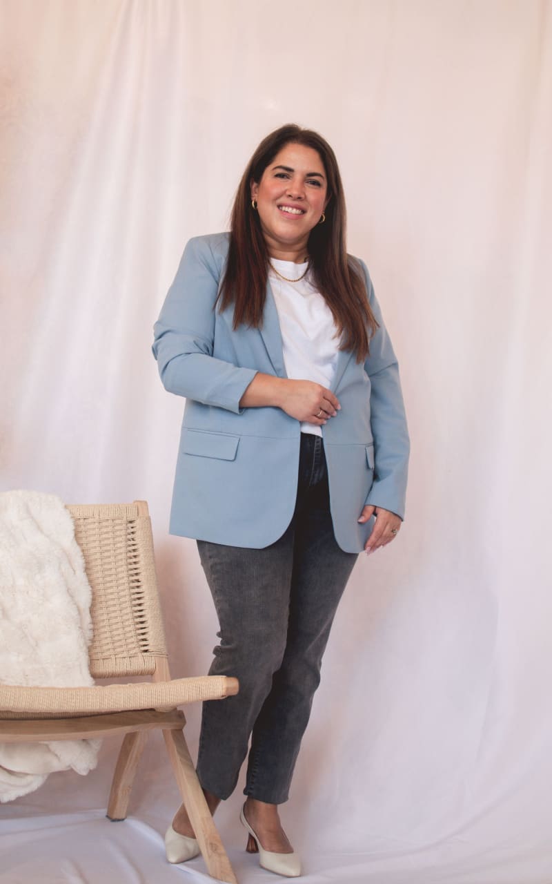 Blazer in Faded Denim