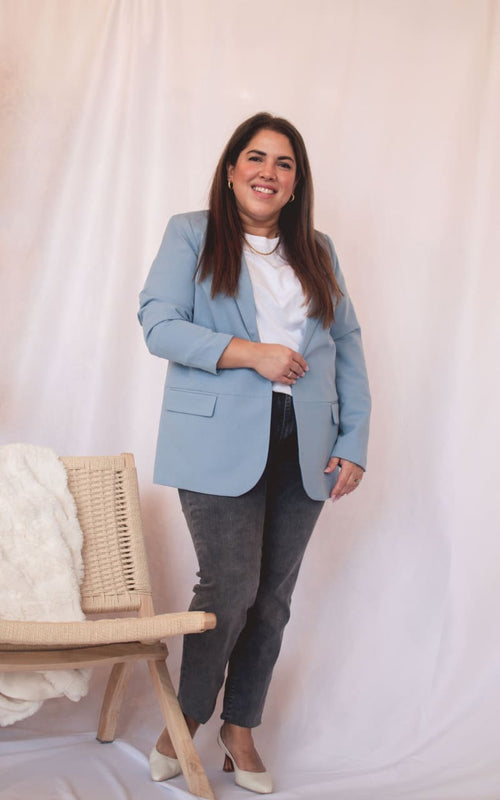 Blazer in Faded Denim