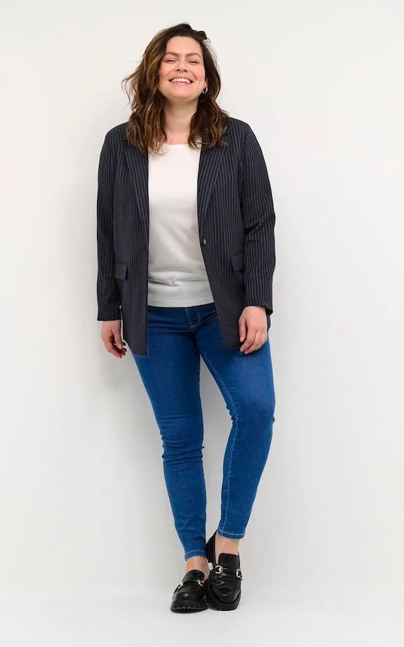 Marine Pinstriped Blazer