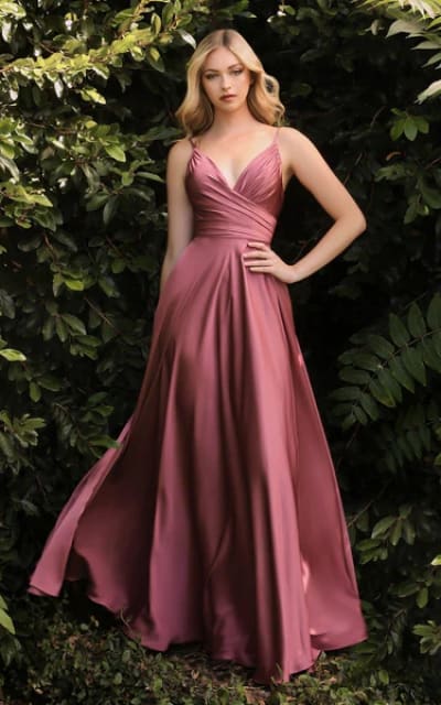 Crossed Waist Maxi Dress in Mauve Rose