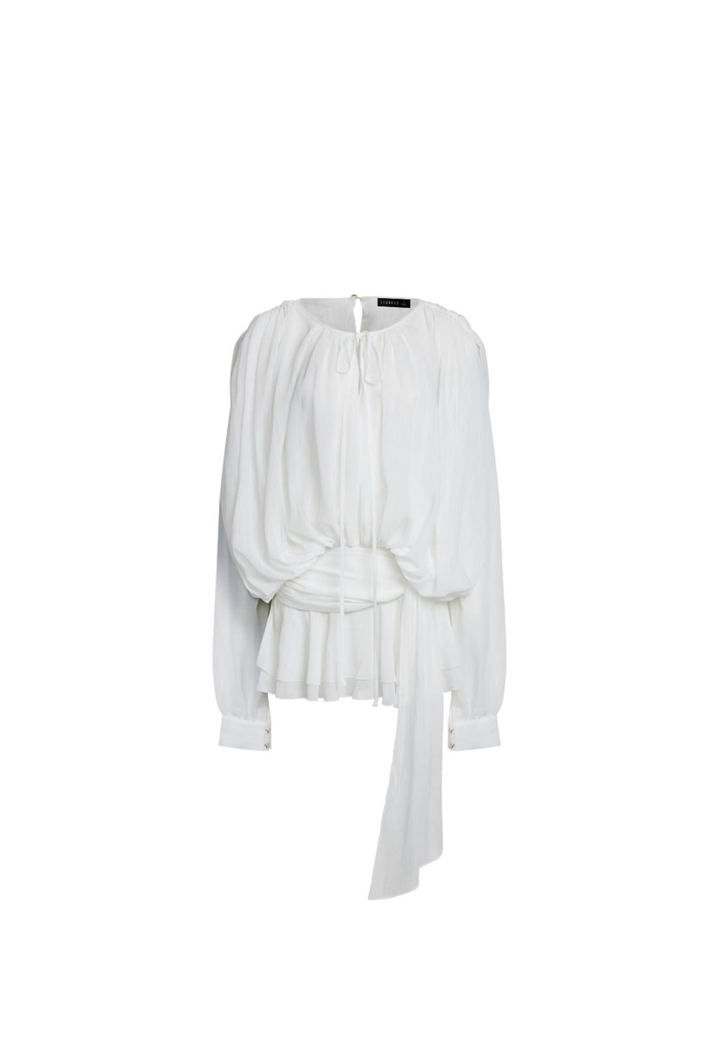 Boat-Neck Balloon-Sleeve Mini